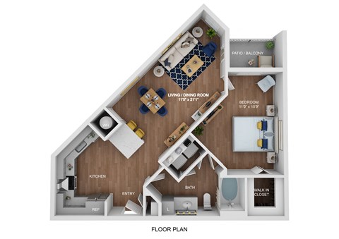 a 1 bedroom floor plan